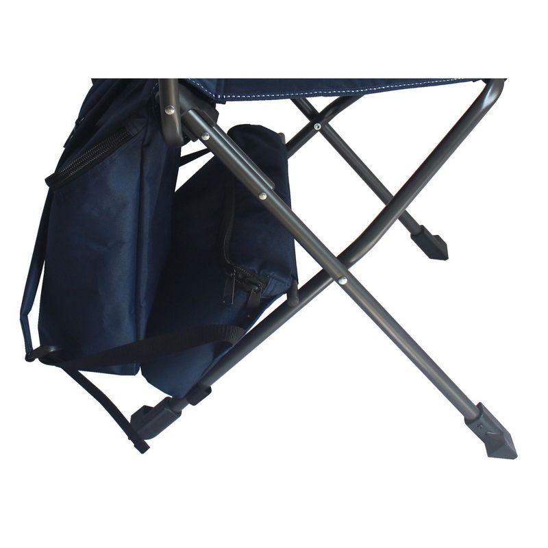 Blue Grey 360 Swivel Folding Camping Chair with Armrests