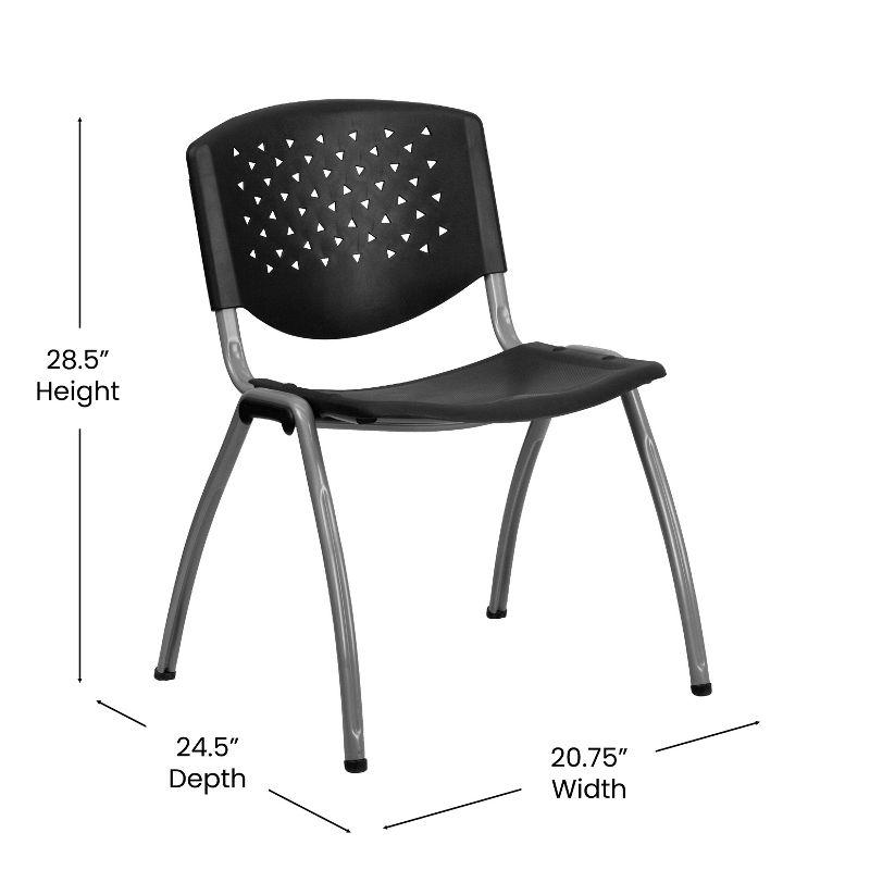 Steel Tube Ergonomic Stacking Chair in Black and Gray