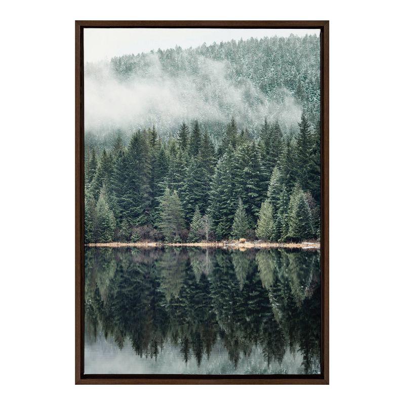 23" x 33" Sylvie Evergreen Reflections Framed Canvas by F2 Images - Kate & Laurel