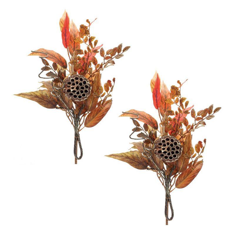 Rustic Orange and Red Artificial Fall Foliage Spray Set