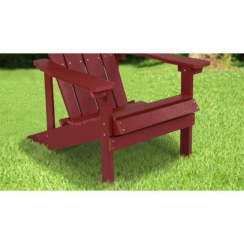 Emma and Oliver 2 Pack Outdoor All-Weather Poly Resin Wood Adirondack Chairs