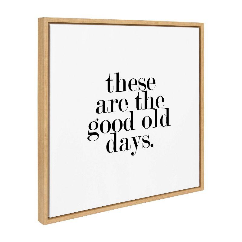 Good Old Days Black and White Canvas Print with Natural Frame