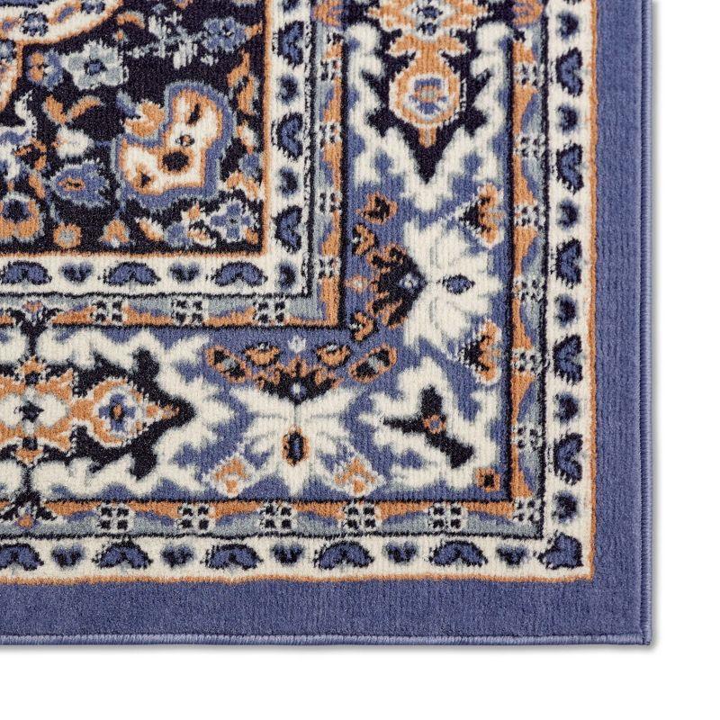 Home Dynamix Premium Sakarya Traditional Medallion Area Rug, Country Blue/Brown, 7'8"x10'7"