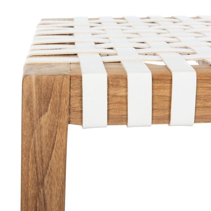 Capri Counter Stool - BST1009 - Natural Teak/White - Safavieh