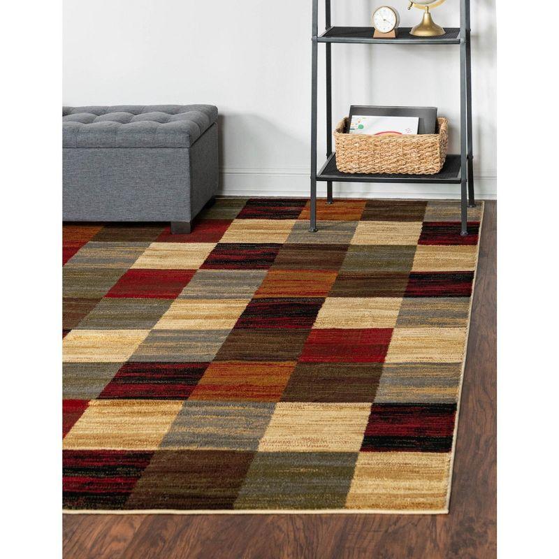 Unique Loom Barista Collection Area Rug - Gava (7' 1" Square Multi/Brown)