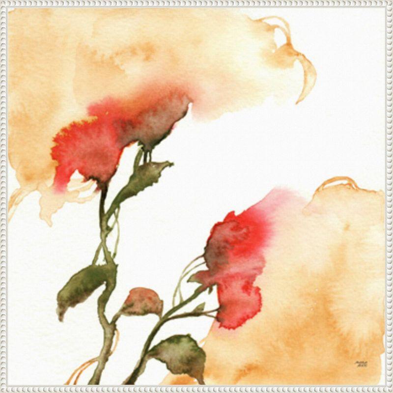 Amanti Art Watercolor Floral Yellow and Red II by Andrea Bijou Framed Wall Art Print