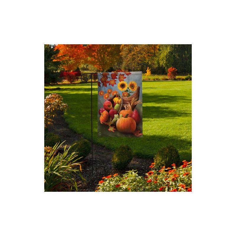 Bountiful Cornucopia Autumn Garden Flag Fruit Flowers 18" x 12.5" Briarwood Lane