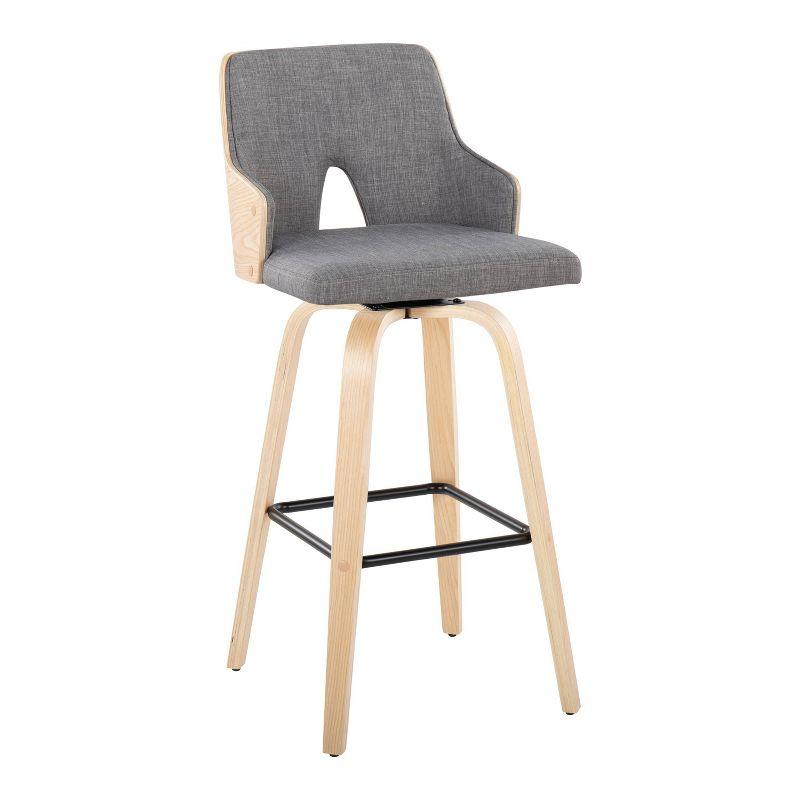 Stella 30" Light Gray/Natural/Black Swivel Bar Stool Set