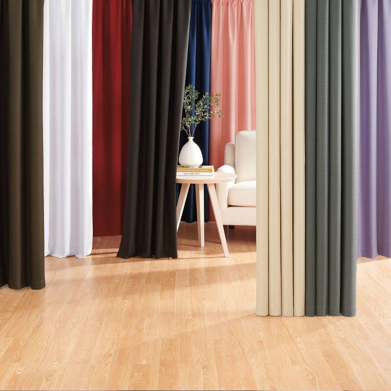 Blackout Black Polyester Rod Pocket Window Curtain Panel