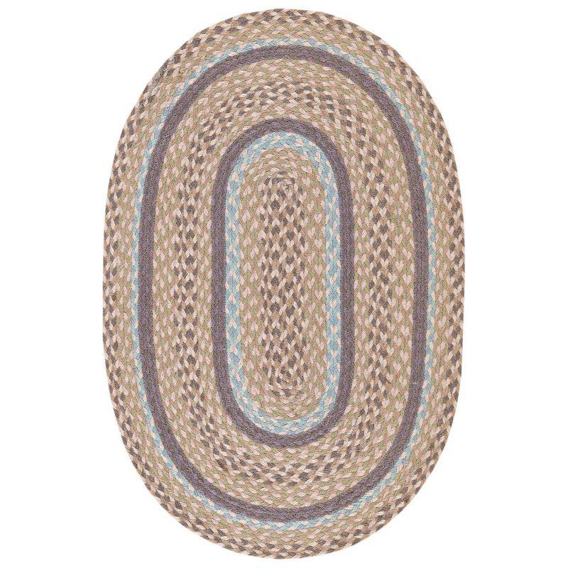 Cape Cod CAP241 Hand Woven Area Rug - Blue/Olive - 6'x9' Oval - Safavieh.