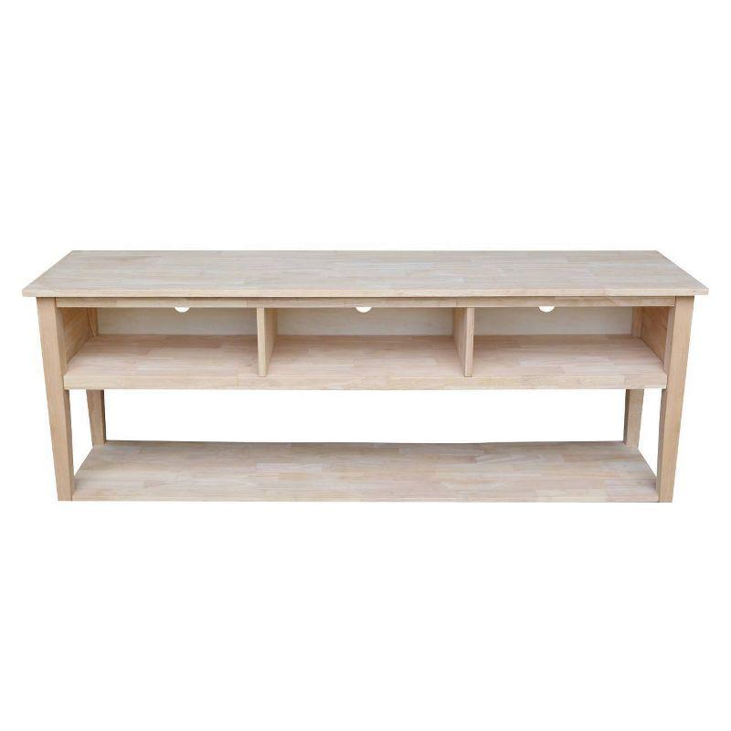 Concepts TV Stand for TVs up to 80" Light Brown - International Concepts: Solid Wood, Unfinished