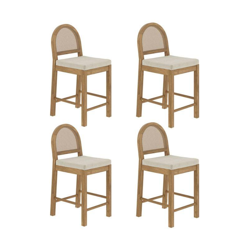 Nathan James Bailey Upholstered Counter Stool with Solid Wood Frame