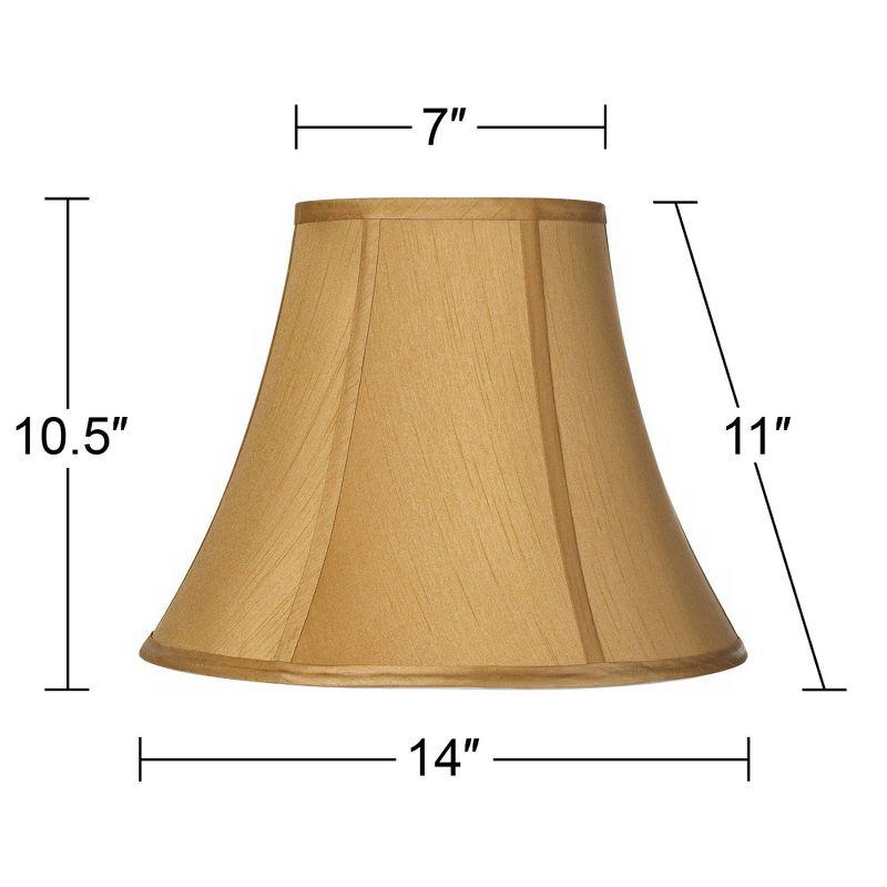 Coppery Gold Medium Bell Lamp Shade with Brass Fitter