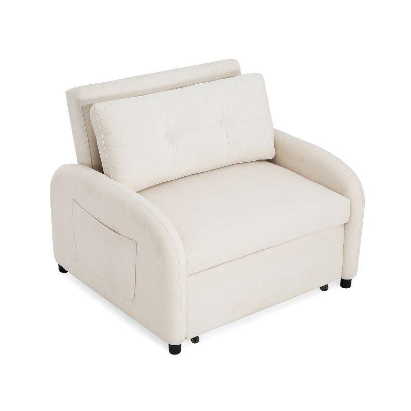 Christopher Knight Home Avalon 3-in-1 Convertible Sleeper Sofa with Adjustable Backrest  and Storage Pockets, Beige