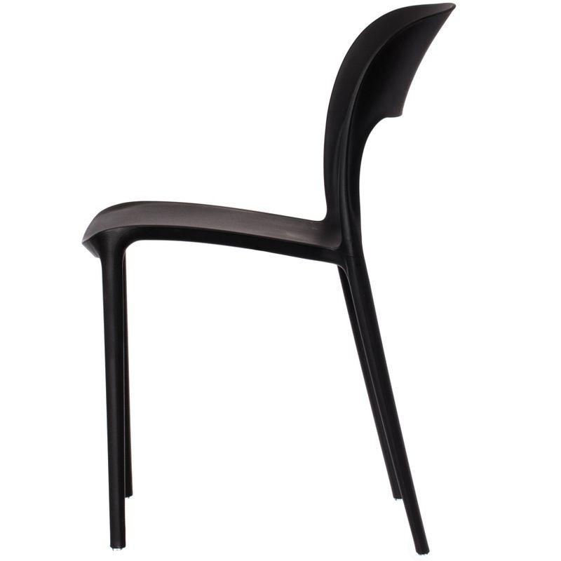 Black Matte Plastic Curved Back Dining Chair