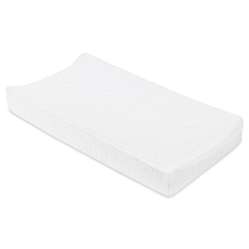 Plain White Quilted Muslin Changing Pad Cover