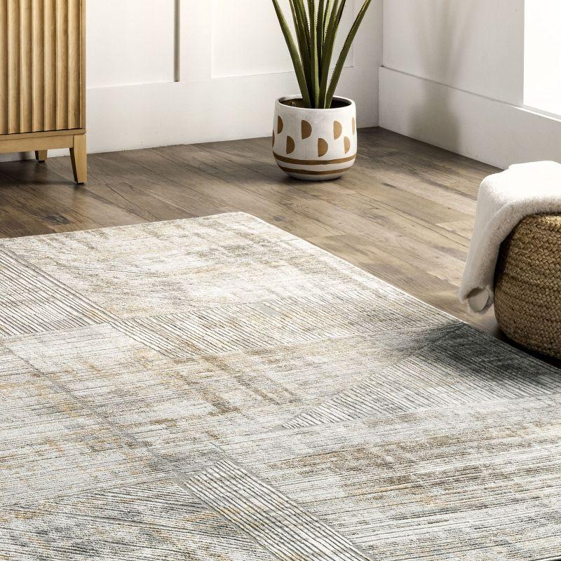 Nuloom Helene Abstract 5x8 Indoor Area Rug for Living Room Bedroom Dining Room Kitchen, Beige/Ivory