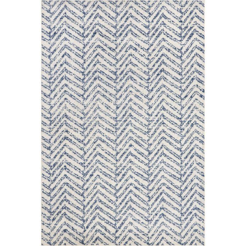 Nuloom Rosanne Chevron 8x10 Indoor Area Rug for Living Room Bedroom Dining Room Kitchen, Blue/Ivory