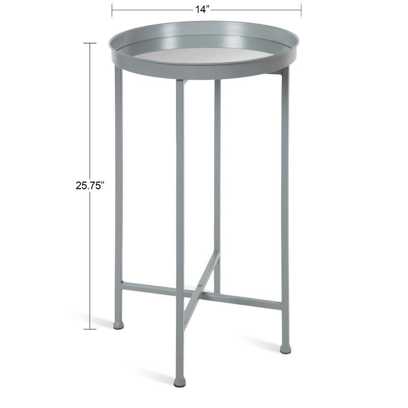 Kate and Laurel Celia Round Metal Tea Table, 14x14x25.75, Gray
