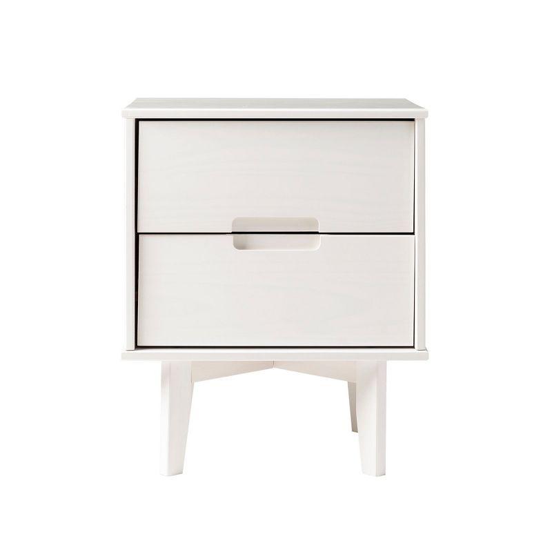 Preston 26"H Modern 2-Drawer Nightstand with USB Ports and Flared Legs