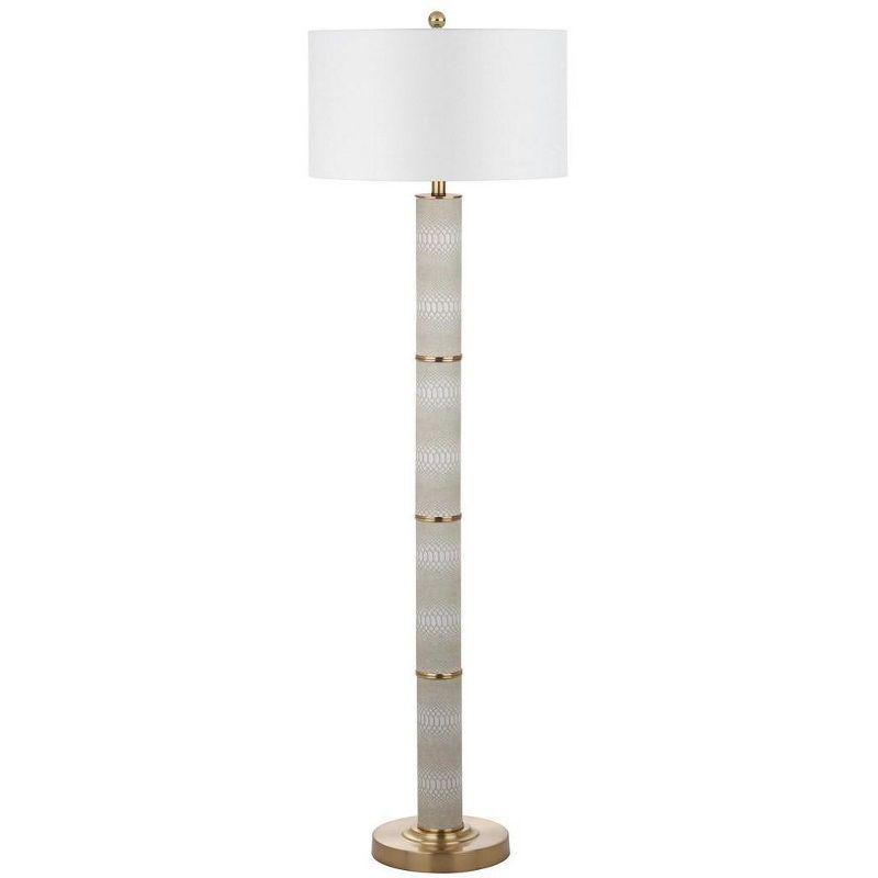 Marcello 60.5" Traditional Faux Snakeskin Floor Lamp in Off-White