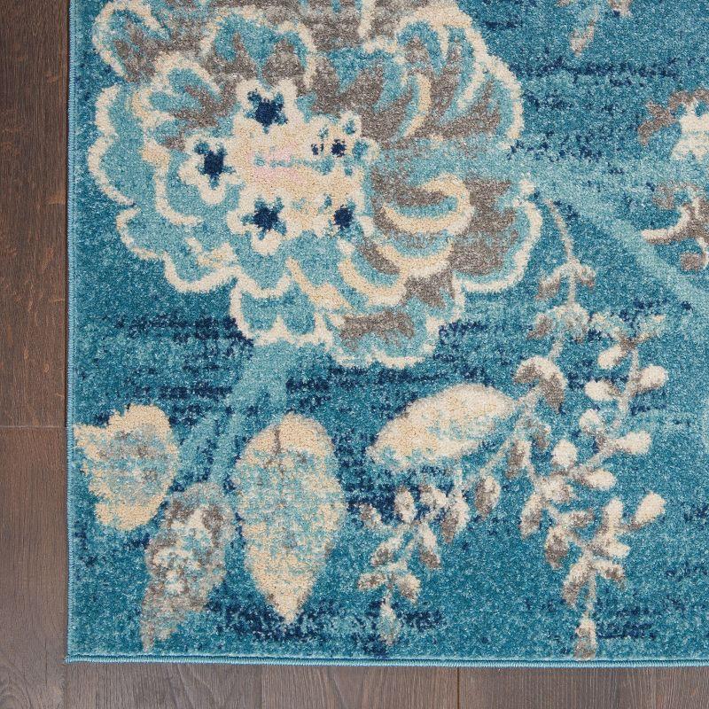 Nourison Tranquil 6' X 9' Turquoise Area Rug French Country Eclectic Floral by Nourison