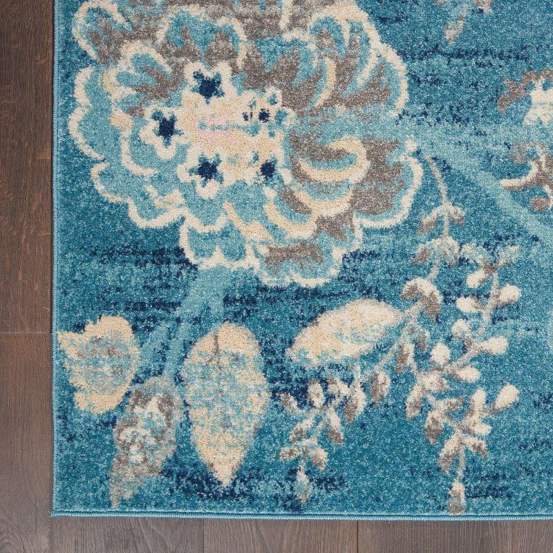 Tranquil TRA02 Ivory/Light Blue Area Rug French Country Eclectic Floral By Nourison