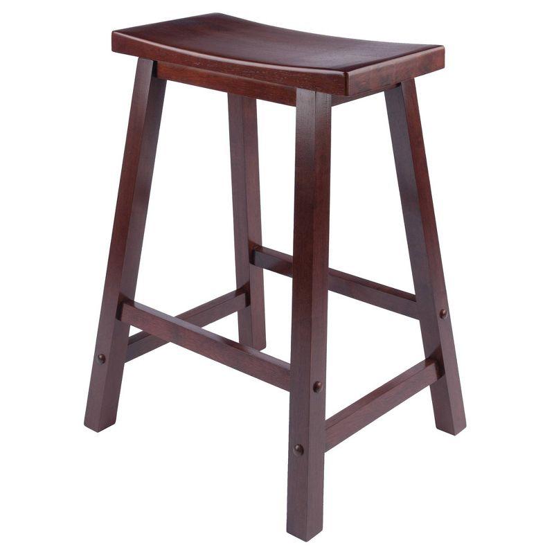 Saddle Seat 24" Counter Height Barstool Hardwood/Walnut - Winsome