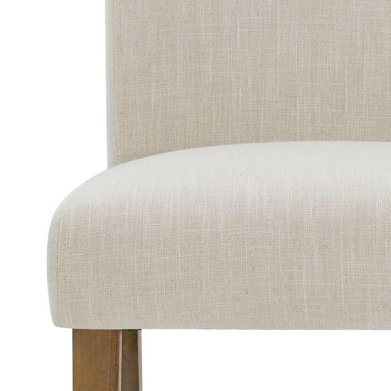 North Linen Dining Chairs Set Of 2,Beige Upholstered Parsons Chairs With Rubberwood Legs-Maison Boucle