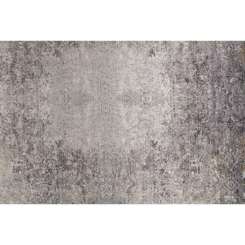 Sarrant Transitional Medallion Gray/Ivory/Tan Area Rug