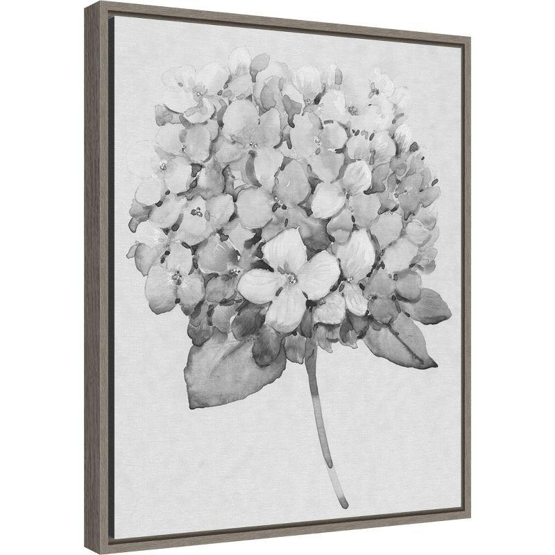 Amanti Art 16" x 20" Silvertone Floral II by Tim Otoole Framed Wall Canvas : Modern Botanical Lithograph, Vertical Display