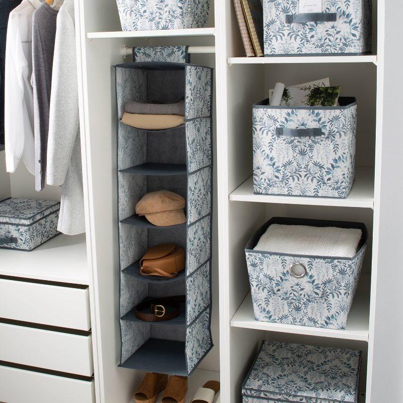 Laura Ashley Blue 6-Shelf Hanging Closet Organizer