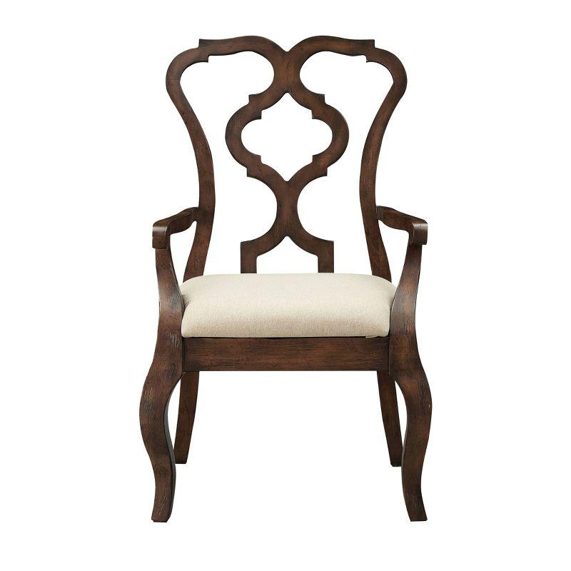 Chateau Brown Upholstered High-Back Dining Arm Chair - Set of 2