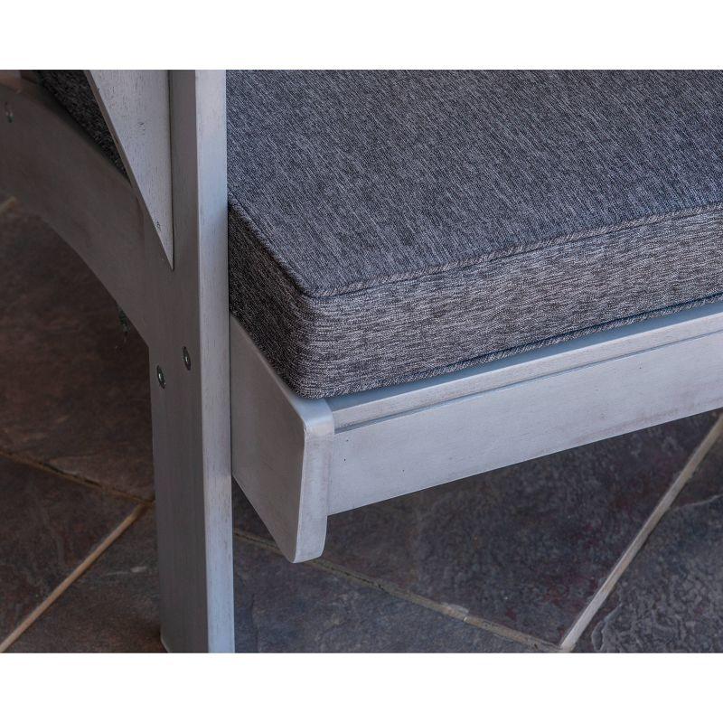 Rockport Outdoor Acacia Wood Chair with Cushion Gray - Linon