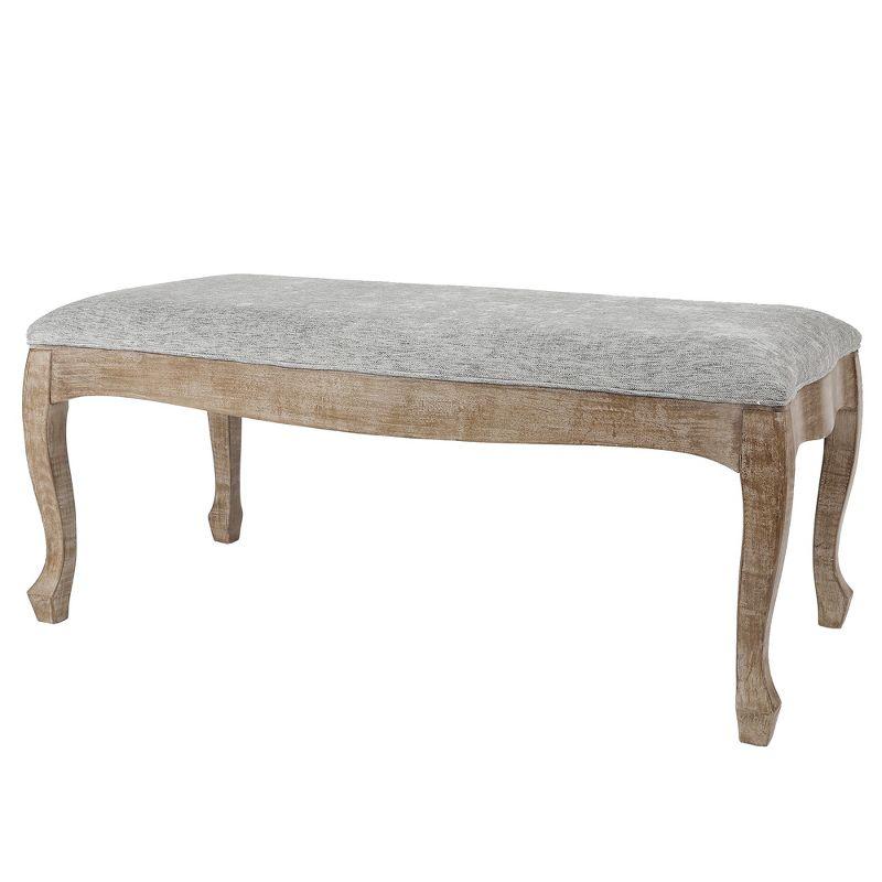 LuxenHome Upholstered Gray Linen Entryway and Bedroom Bench