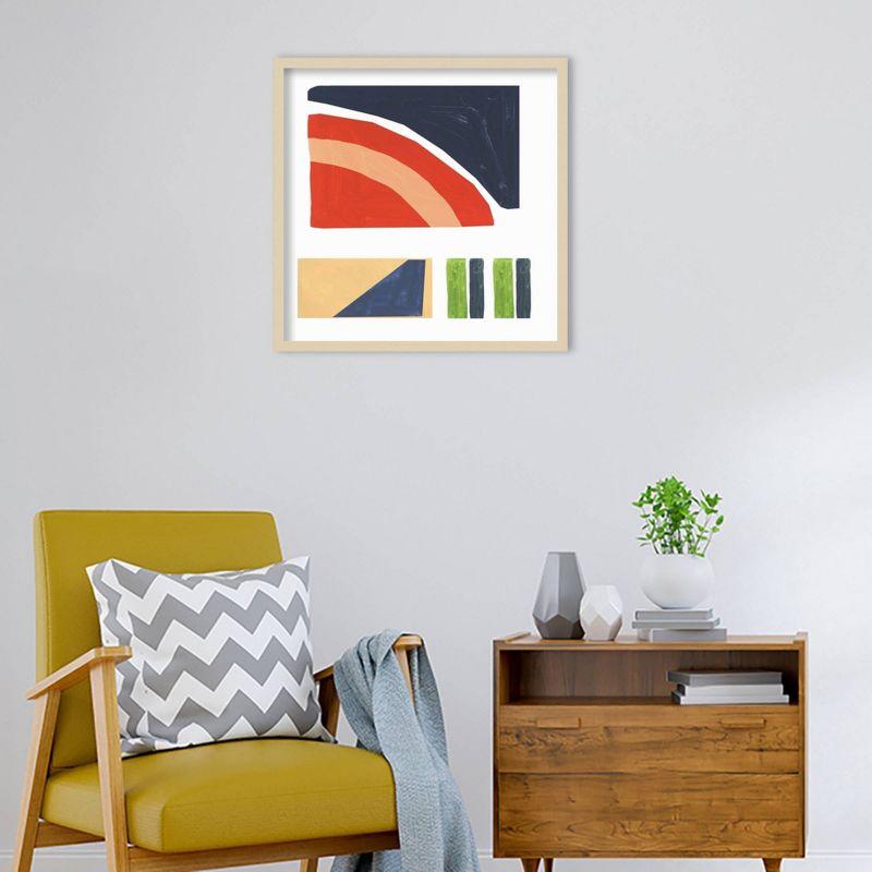 Amanti Art 25"x25" Geometric Games I by Tom Reeves Wood Framed Wall Art Print : Modern Lithograph, Hardwood Frame, Wire Mount