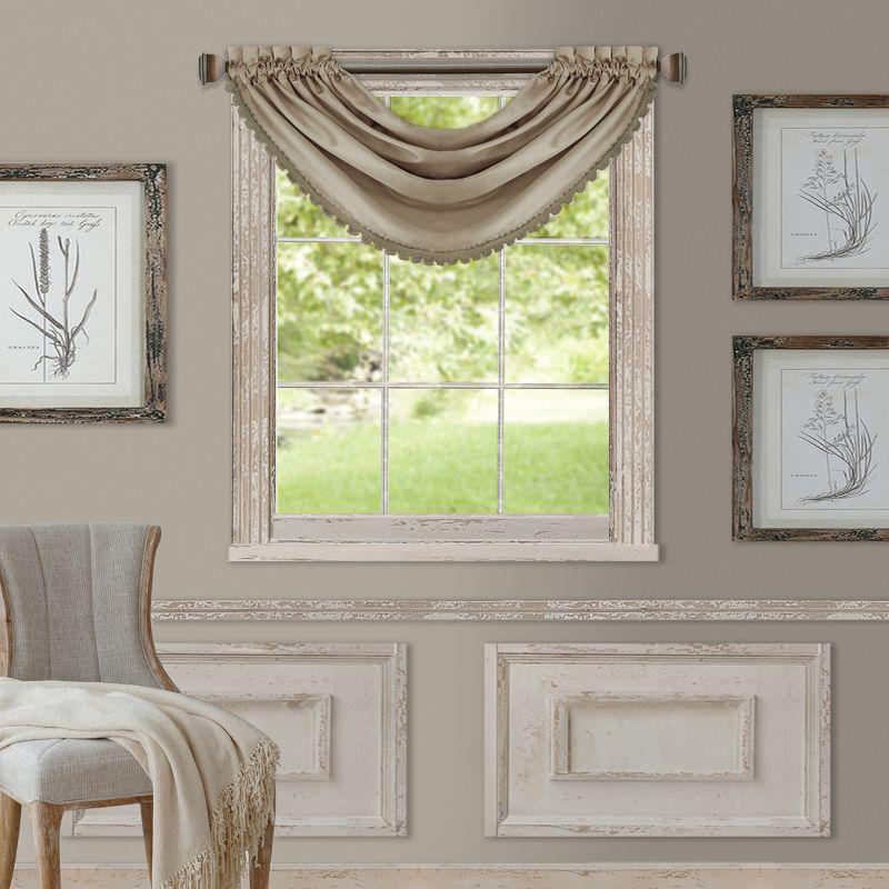 Taupe Polyester Room Darkening Waterfall Valance