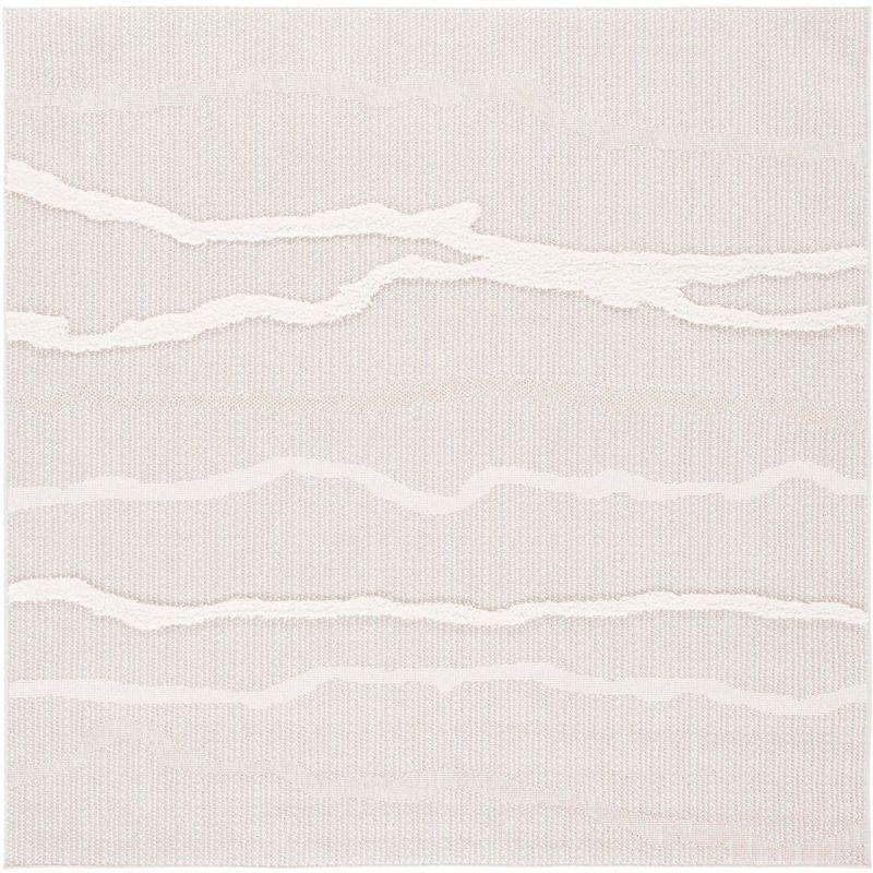 Trends TRD112 Power Loomed Indoor Area Rug - Beige/Ivory - 6'7"x6'7" - Safavieh