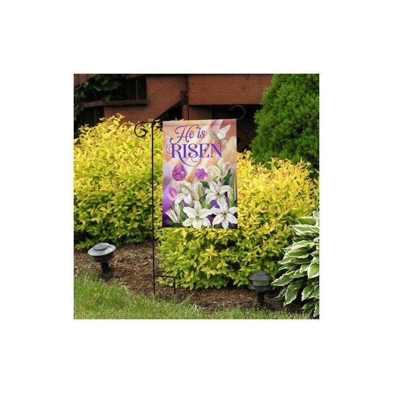 He Is Risen Lillies Easter Garden Flag 18" x 12.5" Briarwood Lane