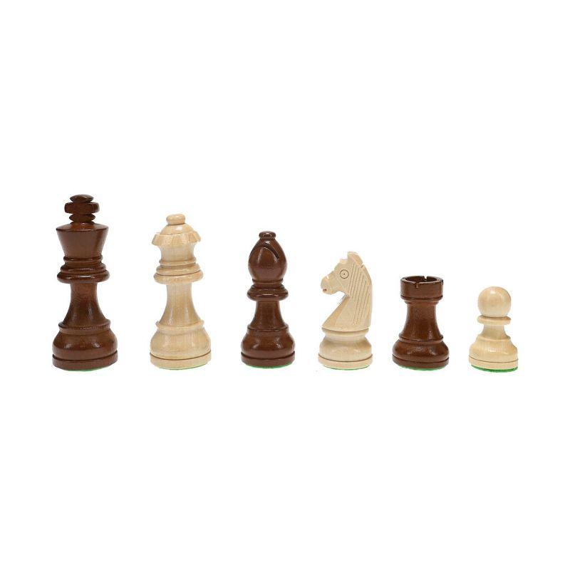 WE Games French Staunton Chess Set - Weighted Pieces & Walnut Wood Board 14.75 in.