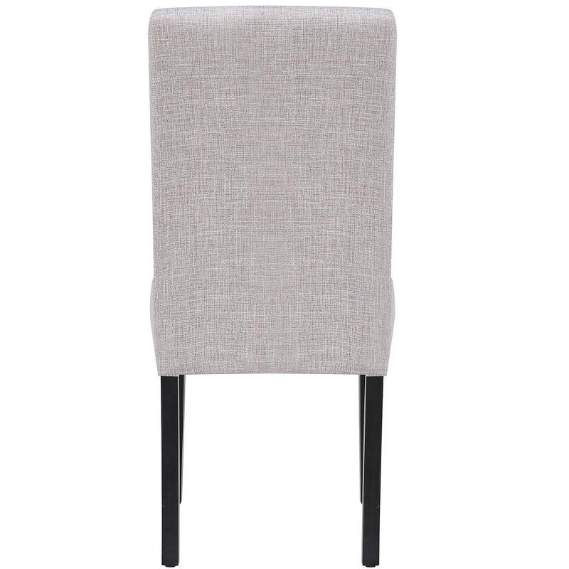 WestinTrends  Upholstered Linen Fabric Dining Chair (Set of 2), Light Gray