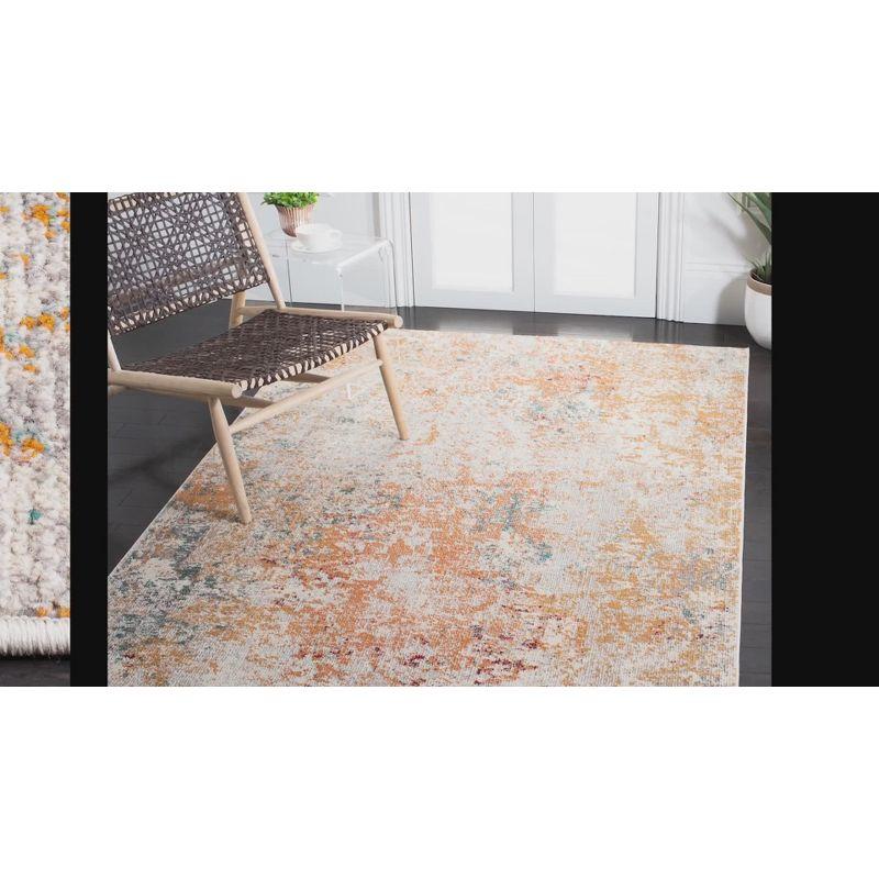 Elegant Metro-Mod Gray and Gold 9' Square Synthetic Area Rug