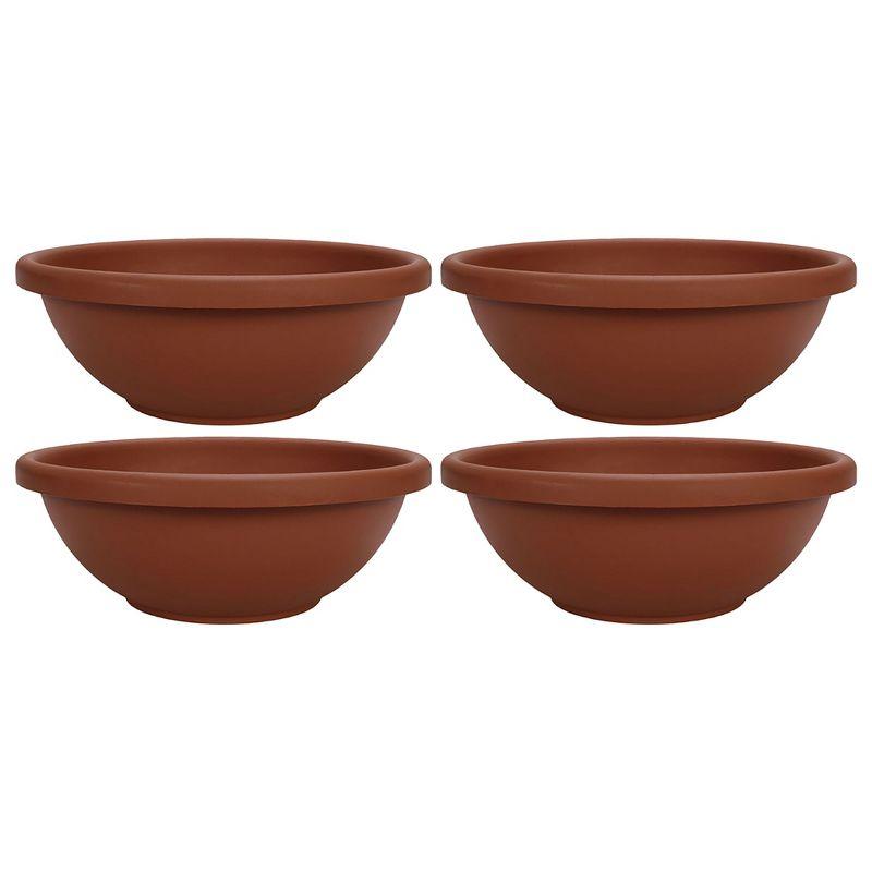 Terra Cotta Resin 20" Garden Bowl Planter for Shallow Rooted Plants