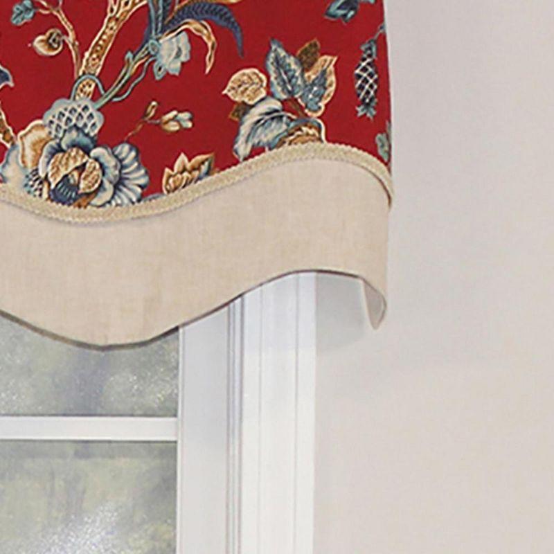 Gianna Glory Floral Cotton Scalloped 50'' W Window Valance