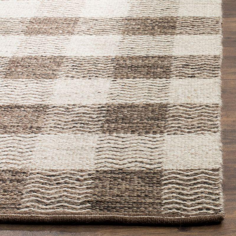 Gray and Brown Handmade Wool 8' x 10' Reversible Area Rug