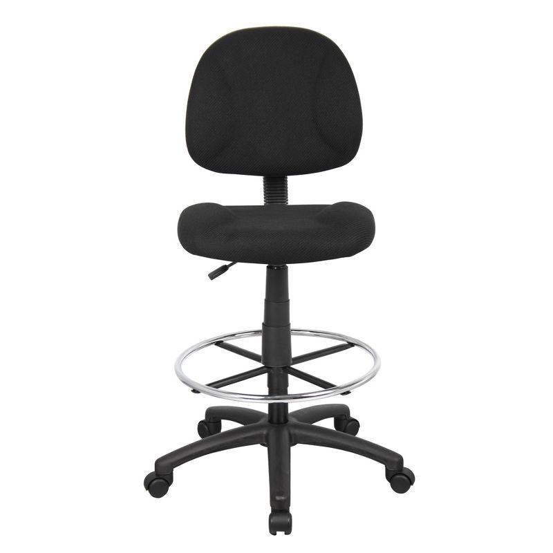 ErgoFlex Black Nylon Adjustable Drafting Swivel Chair with Footring