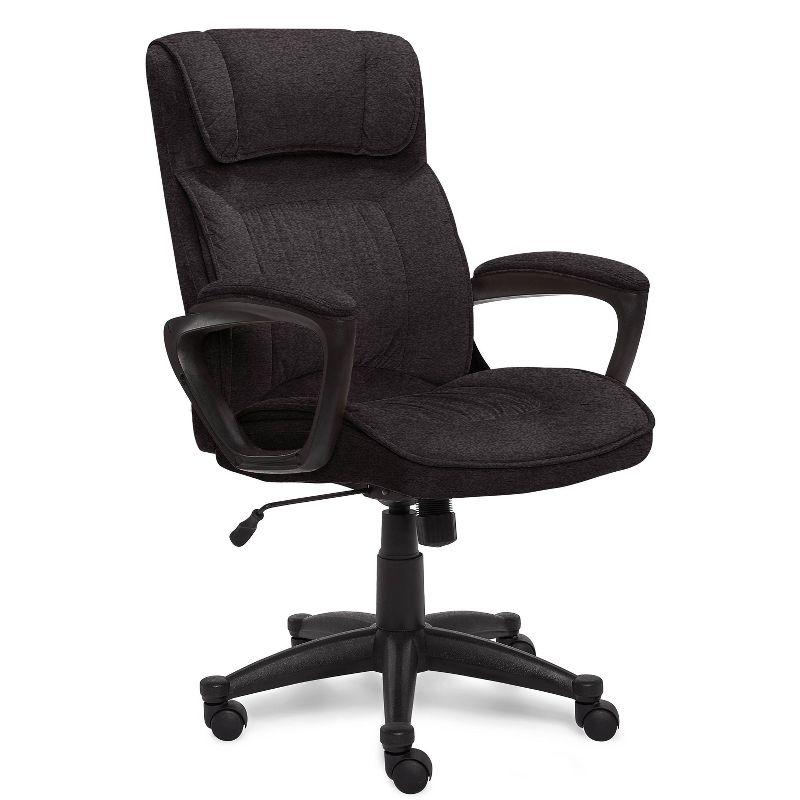 ErgoFlex Black Twill Executive Office Chair with Lumbar Support