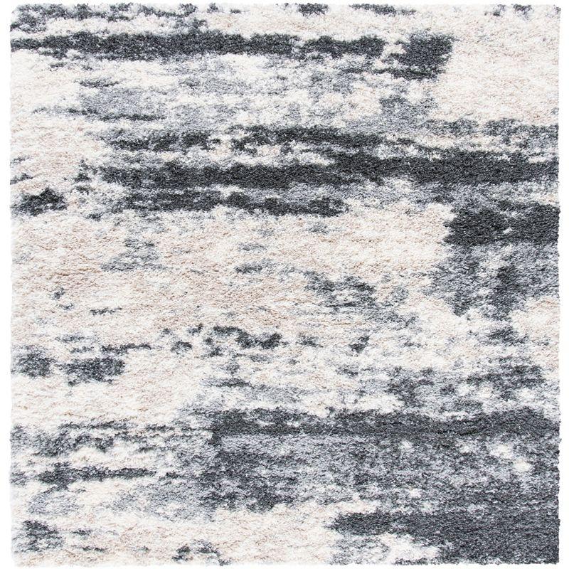 Fontana Shag  FNT853 Power Loomed Area Rug - Gray/Ivory - 5'3"x5'3" - Safavieh.
