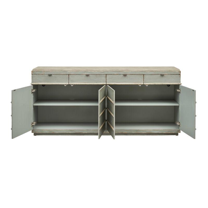 Monaco Two-Tone Blue and Cream Rustic Credenza