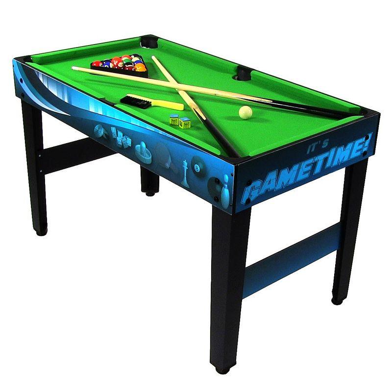 Sunnydaze 10-in-1 Multi-Game Table with Billiards, Foosball, Hockey, Ping Pong, Chess, Checkers, Backgammon, Shuffleboard, Bowling, and Cards - 49.5"